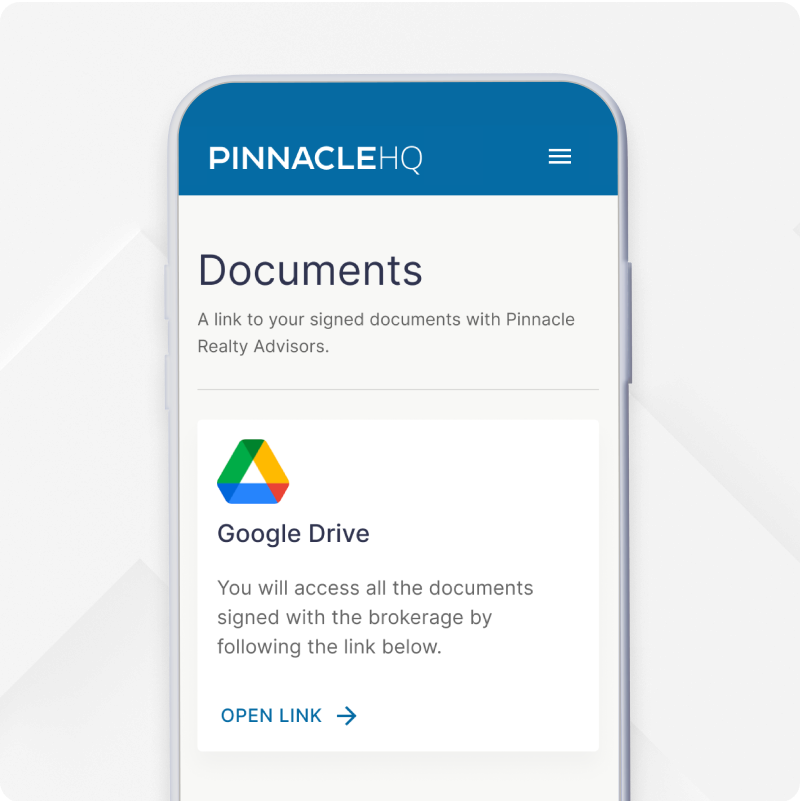 smartphone with Document section print screen on Pinnacle HQ