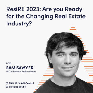 ResiRE2023 event announcement with photo of event's host Sam Sawyer