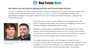 Link to the article on Real Estate News about UpEquity and Pinnacle Realty Advisors Partnership